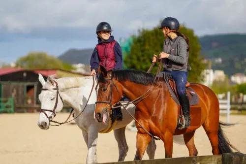 clases de equitación en Cantabria en centro hípico Laredo con alumnos