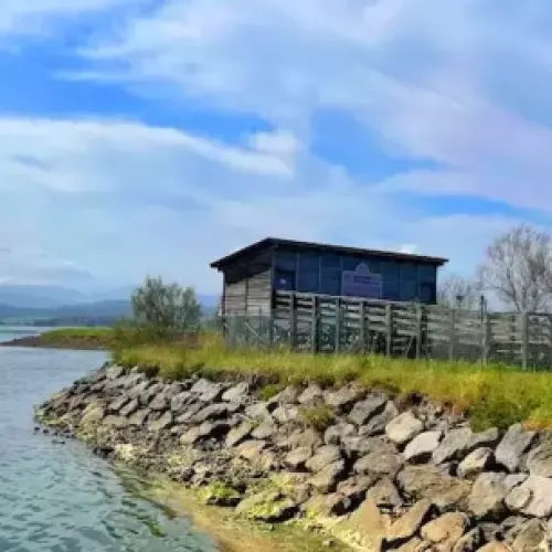 Observatorio de aves en las Marismas de Santoña con vistas al humedal en Cantabria