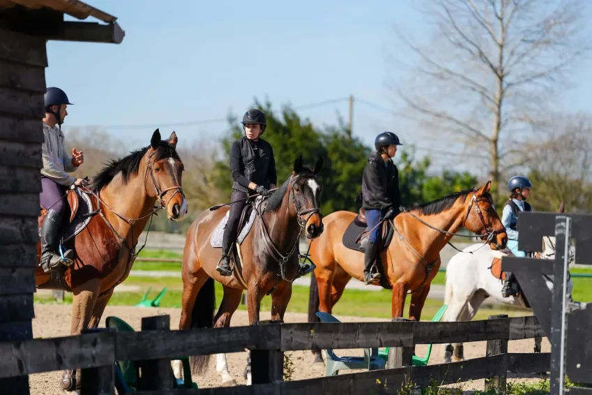 group riding lesson at the equestrian centre in Laredo Cantabria